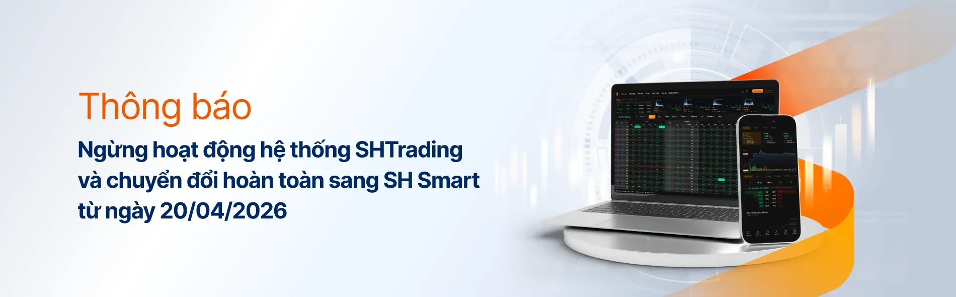 Thông báo dừng app web SHTrading