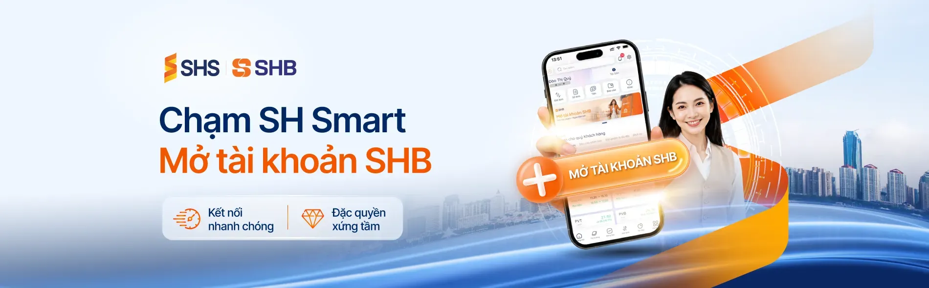 Mở tk SHS trên SH Smart