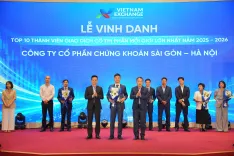 SHS được vinh danh Top 10 thành viên giao dịch có thị phần môi giới lớn nhất năm 2025 – 2026