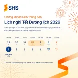 SHS THÔNG BÁO LỊCH NGHỈ LỄ TẾT DƯƠNG LỊCH 2026